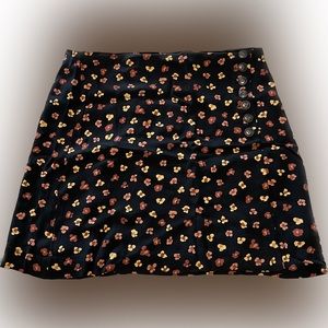 Madewell Silky Mini Skirt with Flowers Size 6
